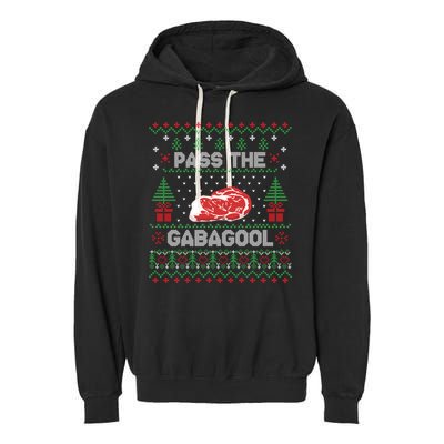 Pass The Gabagool Tacky Ugly Christmas Sweater Garment-Dyed Fleece Hoodie