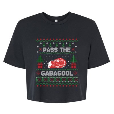 Pass The Gabagool Tacky Ugly Christmas Sweater Bella+Canvas Jersey Crop Tee