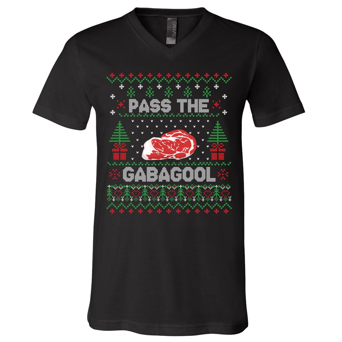 Pass The Gabagool Tacky Ugly Christmas Sweater V-Neck T-Shirt