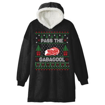 Pass The Gabagool Tacky Ugly Christmas Sweater Hooded Wearable Blanket
