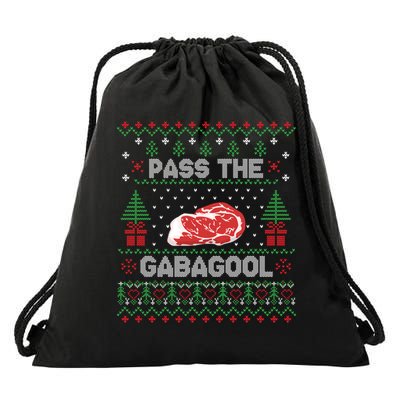 Pass The Gabagool Tacky Ugly Christmas Sweater Drawstring Bag