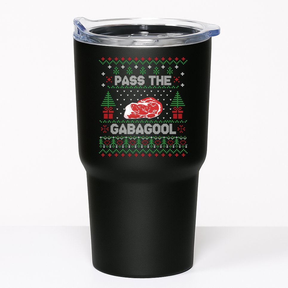 Pass The Gabagool Tacky Ugly Christmas Sweater Tumbler