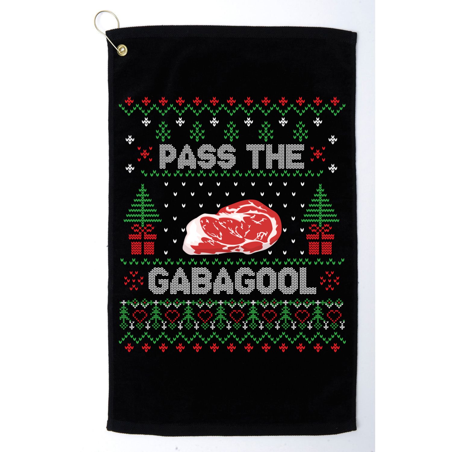 Pass The Gabagool Tacky Ugly Christmas Sweater Golf Towel