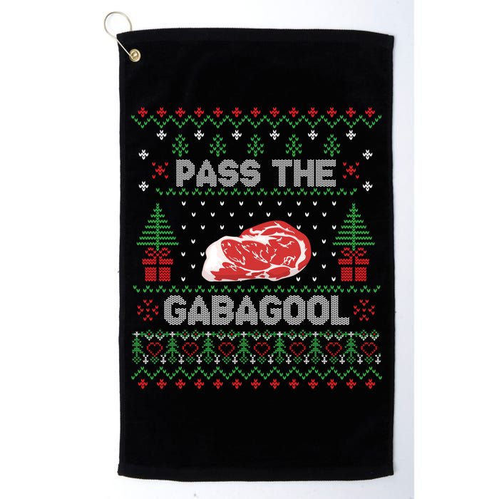 Pass The Gabagool Tacky Ugly Christmas Sweater Golf Towel