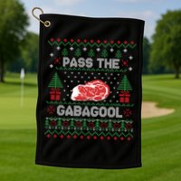 Pass The Gabagool Tacky Ugly Christmas Sweater Golf Towel
