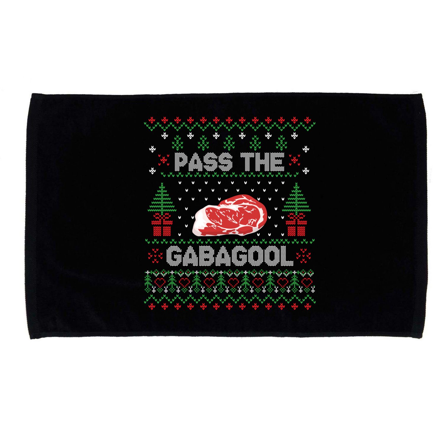Pass The Gabagool Tacky Ugly Christmas Sweater Microfiber Hand Towel