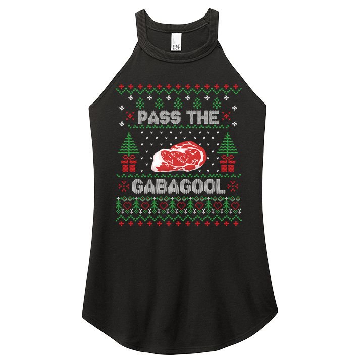 Pass The Gabagool Tacky Ugly Christmas Sweater Women's Perfect Tri Rocker Tank