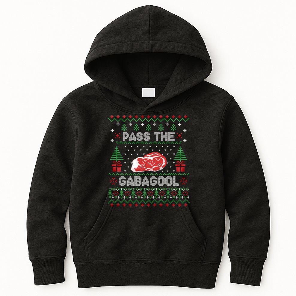 Pass The Gabagool Tacky Ugly Christmas Sweater Kids Hoodie