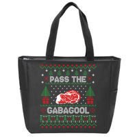 Pass The Gabagool Tacky Ugly Christmas Sweater Zip Tote Bag