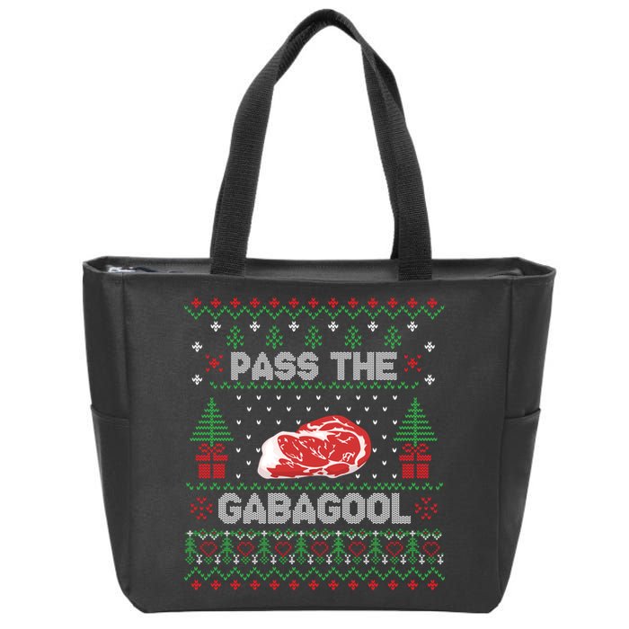 Pass The Gabagool Tacky Ugly Christmas Sweater Zip Tote Bag