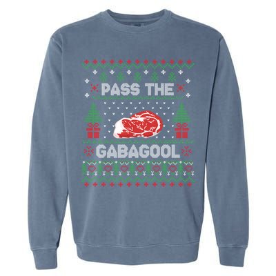 Pass The Gabagool Tacky Ugly Christmas Sweater Garment-Dyed Sweatshirt