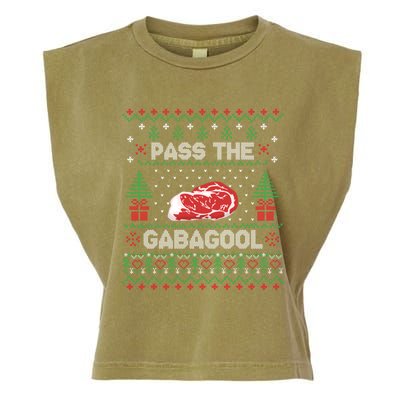 Pass The Gabagool Tacky Ugly Christmas Sweater Garment-Dyed Women's Muscle Tee