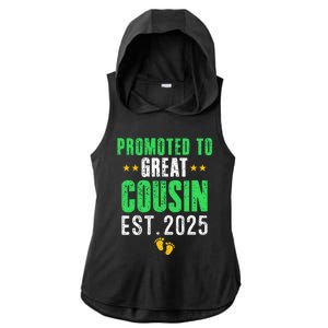 Promoted To Great Cousin 2025 IM Going To Be A Cousin 2025 Ladies PosiCharge Tri-Blend Wicking Draft Hoodie Tank