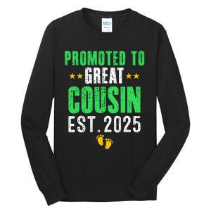 Promoted To Great Cousin 2025 IM Going To Be A Cousin 2025 Tall Long Sleeve T-Shirt