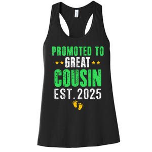 Promoted To Great Cousin 2025 IM Going To Be A Cousin 2025 Women's Racerback Tank