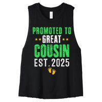 Promoted To Great Cousin 2025 IM Going To Be A Cousin 2025 Women's Racerback Cropped Tank