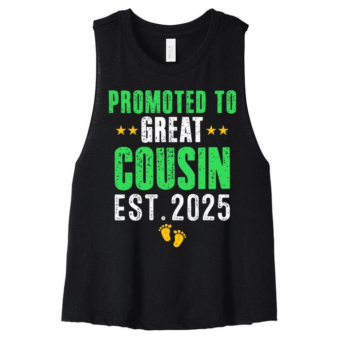 Promoted To Great Cousin 2025 IM Going To Be A Cousin 2025 Women's Racerback Cropped Tank