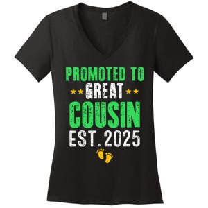 Promoted To Great Cousin 2025 IM Going To Be A Cousin 2025 Women's V-Neck T-Shirt