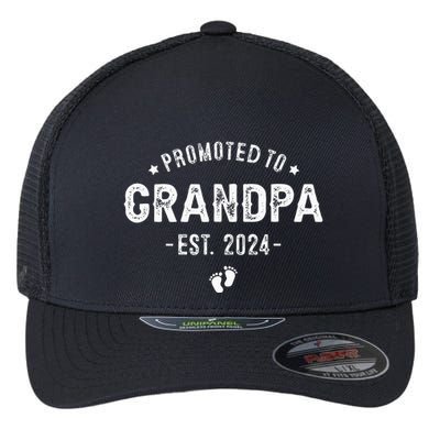 Promoted to Grandpa 2024 Soon to Be First Time Grandfather Flexfit Unipanel Trucker Cap