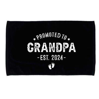 Promoted to Grandpa 2024 Soon to Be First Time Grandfather Microfiber Hand Towel