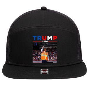 President Trump Garbage Truck Worker Vest Maga 2025 7 Panel Mesh Trucker Snapback Hat