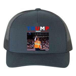 President Trump Garbage Truck Worker Vest Maga 2025 Yupoong Adult 5-Panel Trucker Hat