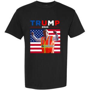 President Trump Garbage Truck Worker Vest Maga 2025 Garment-Dyed Heavyweight T-Shirt