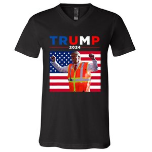 President Trump Garbage Truck Worker Vest Maga 2025 V-Neck T-Shirt