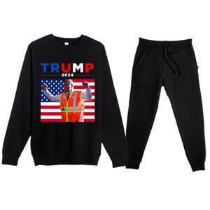 President Trump Garbage Truck Worker Vest Maga 2025 Premium Crewneck Sweatsuit Set