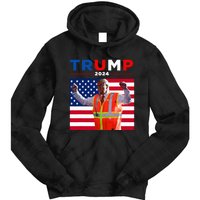 President Trump Garbage Truck Worker Vest Maga 2025 Tie Dye Hoodie