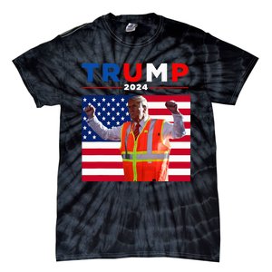 President Trump Garbage Truck Worker Vest Maga 2025 Tie-Dye T-Shirt