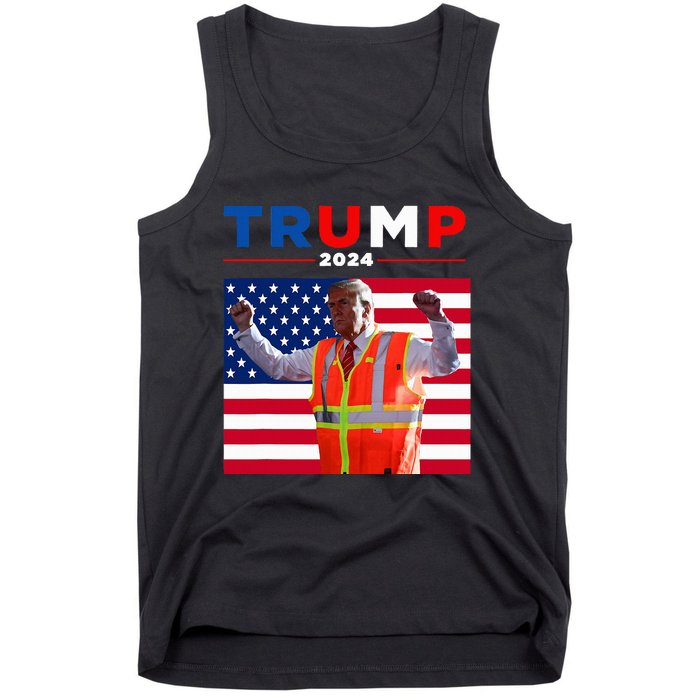 President Trump Garbage Truck Worker Vest Maga 2025 Tank Top