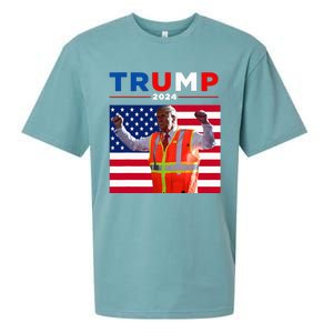 President Trump Garbage Truck Worker Vest Maga 2025 Sueded Cloud Jersey T-Shirt