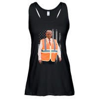 President Trump Garbage Truck Worker Vest Usa Flag Maga 2025 Ladies Essential Flowy Tank