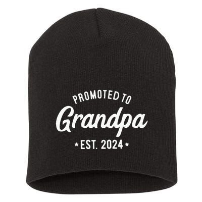 Promoted To Grandpa 2024 Soon To Be Grandfather New Grandpa Short Acrylic Beanie