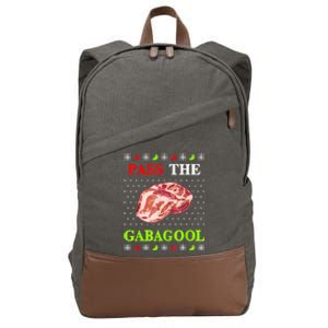 Pass The Gabagool Tacky Ugly Christmas Cotton Canvas Backpack