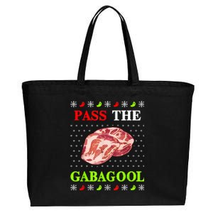 Pass The Gabagool Tacky Ugly Christmas Cotton Canvas Jumbo Tote