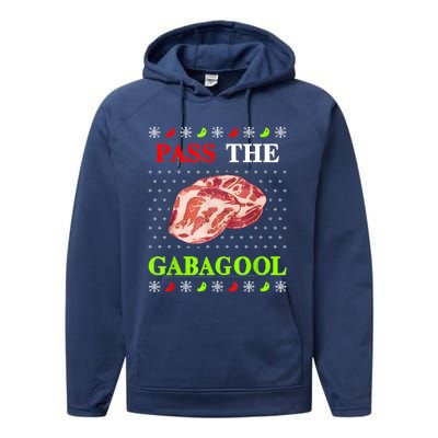 Pass The Gabagool Tacky Ugly Christmas Performance Fleece Hoodie