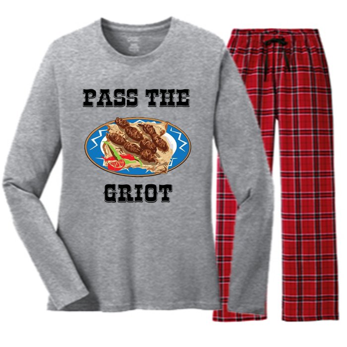 Pass The Griot Pikliz Haiti Thanks Giving Haitian Women's Long Sleeve Flannel Pajama Set 