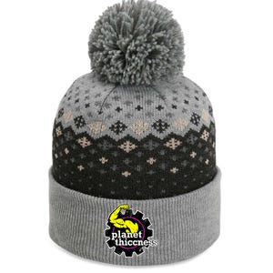 Planet Thiccness Gym Thickness Funny Joke Workout Lover The Baniff Cuffed Pom Beanie