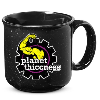 Planet Thiccness Gym Thickness Funny Joke Workout Lover 15oz Campfire Ceramic Mug