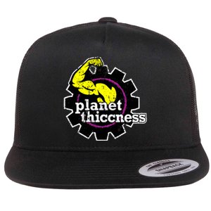 Planet Thiccness Gym Thickness Funny Joke Workout Lover Flat Bill Trucker Hat