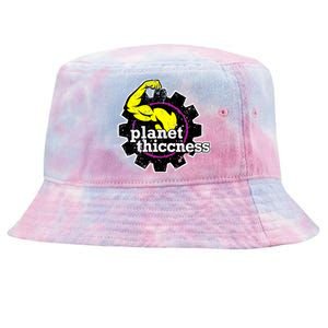 Planet Thiccness Gym Thickness Funny Joke Workout Lover Tie-Dyed Bucket Hat