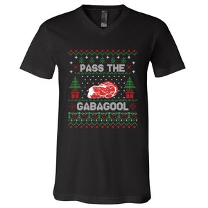 Pass the Gabagool Tacky Ugly Christmas Sweater V-Neck T-Shirt