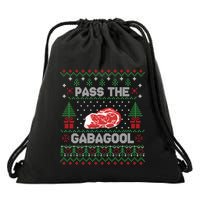 Pass the Gabagool Tacky Ugly Christmas Sweater Drawstring Bag