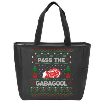 Pass the Gabagool Tacky Ugly Christmas Sweater Zip Tote Bag