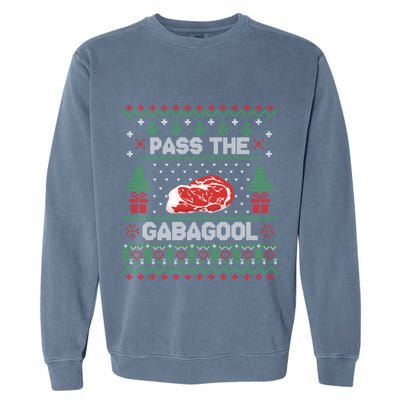 Pass the Gabagool Tacky Ugly Christmas Sweater Garment-Dyed Sweatshirt