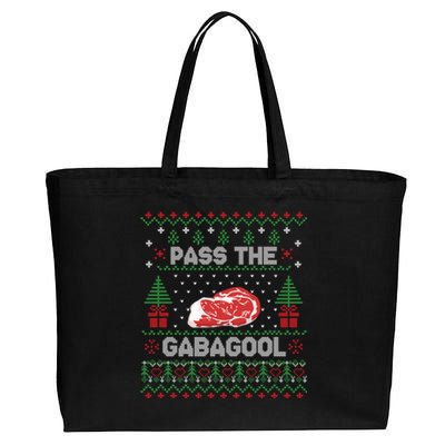 Pass the Gabagool Tacky Ugly Christmas Sweater Cotton Canvas Jumbo Tote