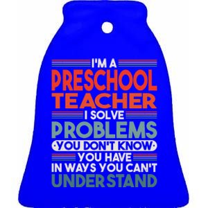 Preschool Teacher Gift Ceramic Bell Ornament