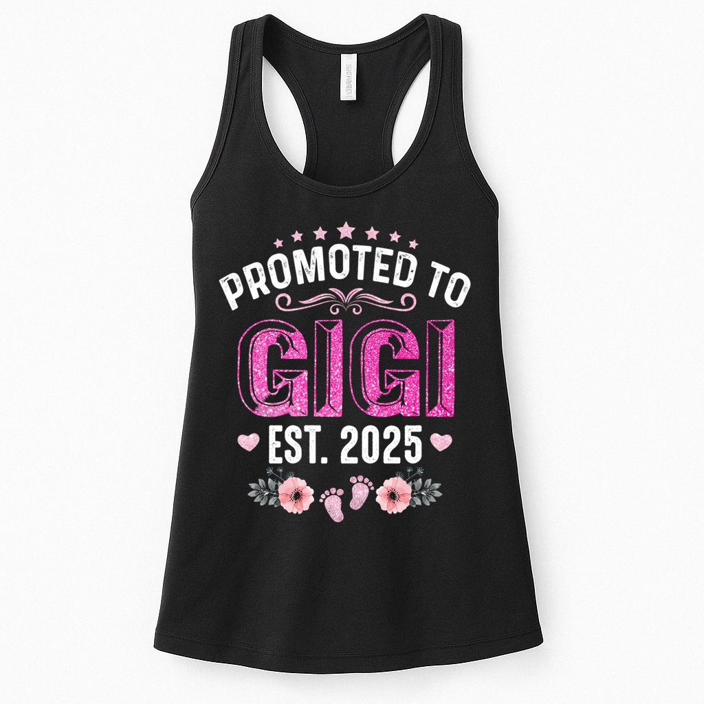 Promoted To Gigi Est. 2025 Funny Floral Mother's Day Womens Tank Top